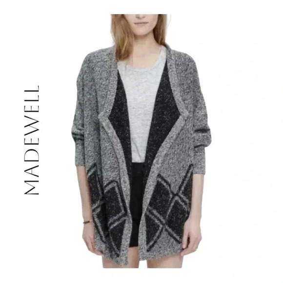 0147W. MADEWELL ALL ANGLES DIAMOND SHAPED CARDIGAN SWEATER SIZE XSMALL/SMALL‎ - Picture 1 of 14